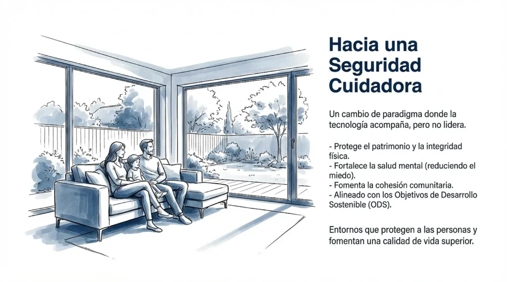 Vivienda diseñada con seguridad cuidadora que protege a las personas y mejora su bienestar