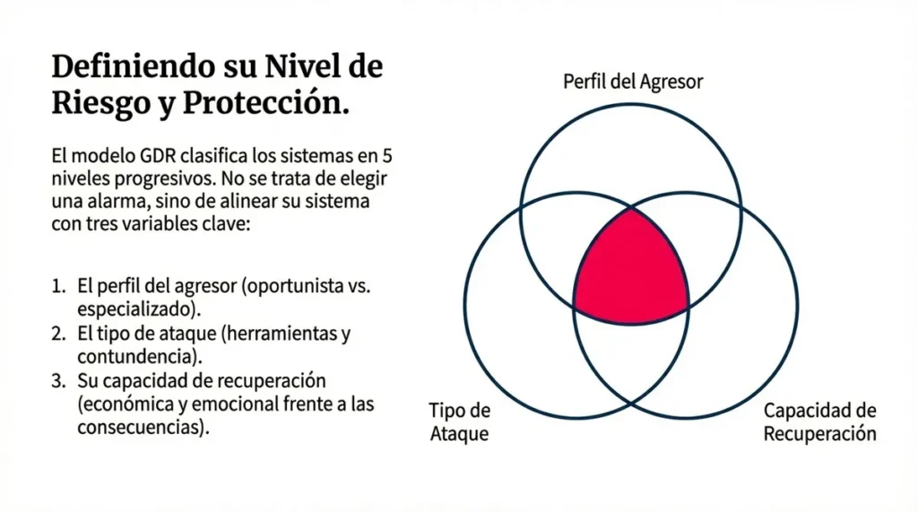 Gráfico de definición del nivel de riesgo de seguridad residencial.