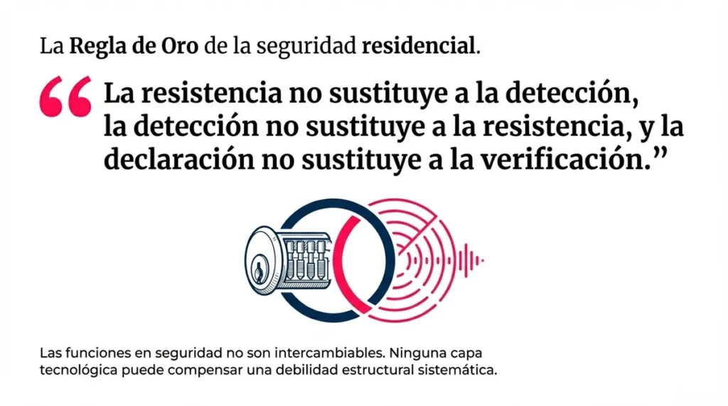Representación visual de la regla de oro de la seguridad residencial.